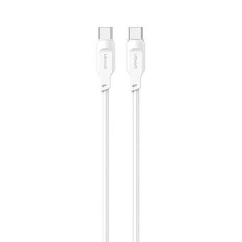 USAMS USB-C naar USB-C PD snellaadkabel 1,2 m 100 W Lithe serie wit/wit SJ567USB02 (US-SJ567)