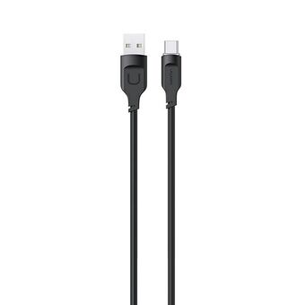 USAMS Kabel USB-C PD 6A 1,2m Snelladen Lithe Series zwart/black SJ568USB01 (US-SJ568)