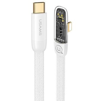 USAMS haakse kabel USB-C naar Lightning PD 20W Snel opladen Iceflake Series 2m wit/wit SJ586USB02 (US-SJ586)