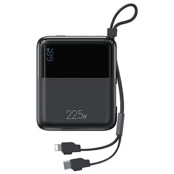 USAMS Powerbank PB69 10000mAh 22.5W QC3.0+PD Snelladen Digitale Display czarny/zwart 10KCD18601 (US-CD186)