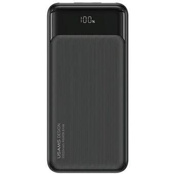 USAMS Powerbank 30000mAh 20W QC3.0+PD snellader zwart XY Serie 30KCD20101 (US-CD201) Digitale display