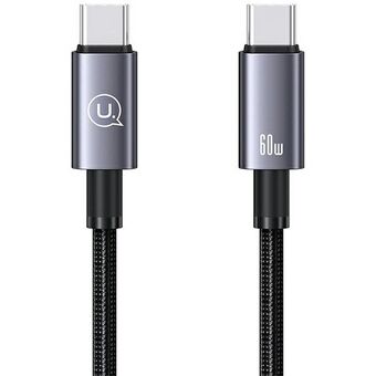 USAMS Kabel USB-C naar USB-C 60W 0,25m Snelladen staal/tarnish SJ678USB01 (US-SJ678)