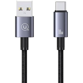 USAMS Kabel USB naar USB-C 3A 0,25m Snelladen Staal/Tarnish SJ680USB01 (US-SJ680)