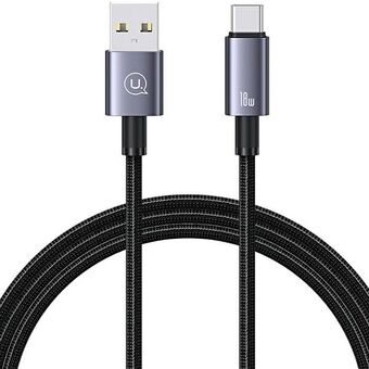 USAMS-kabel USB naar USB-C 3A 1,2 m Snelladen Staal/tarnish SJ663USB01 (US-SJ663)