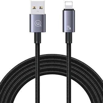 USAMS-kabel USB naar Lightning 2,4A 2m snel opladen staal / dofheid SJ669USB01 (US-SJ669)