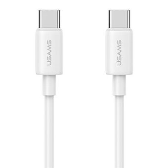 USAMS Kabel USB-C naar USB-C 60W 1m Snelladen YD Series wit SJ711USB02 (US-SJ711)