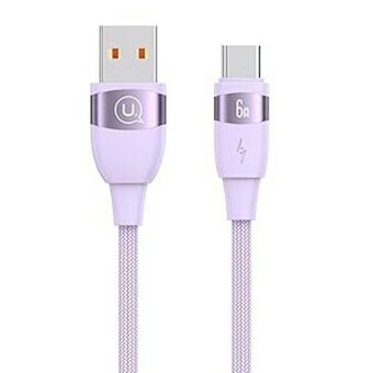 USAMS Kabel U85 USB naar USB-C 6A 2m Snelladen paars SJ631USB02 (US-SJ631)