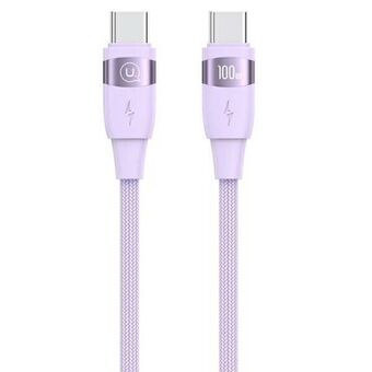 USAMS Kabel U85 USB-C naar USB-C 100W 1.2m PD Snelladen paars SJ632USB03 (US-SJ632)