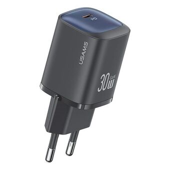 USAMS Ład. siec. CC251 30W GaN USB-C Snelladen HC-serie zwart/black CC251TC01