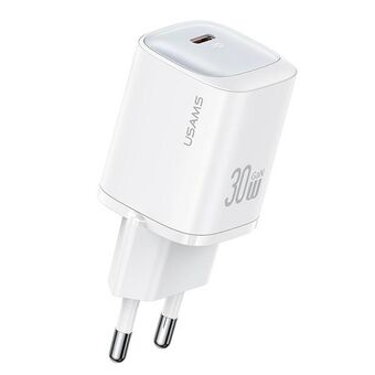 USAMS Ład. siec. CC251 30W GaN USB-C Snellader HC Serie wit CC251TC02