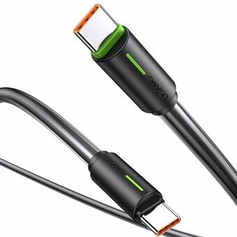 USAMS Kabel USB-C/USB-C 1m SJ734 zwart/black  YU Series SJ734USB01 (US-SJ734)