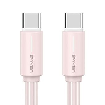 USAMS Kabel USB-C/USB-C 1m SJ734 60W roze/roze YU Serie SJ734USB04 (US-SJ734)