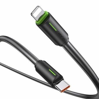 USAMS Kabel USB-C/Lightning 1m SJ732 zwart/black YU-serie SJ735USB01 (US-SJ735)