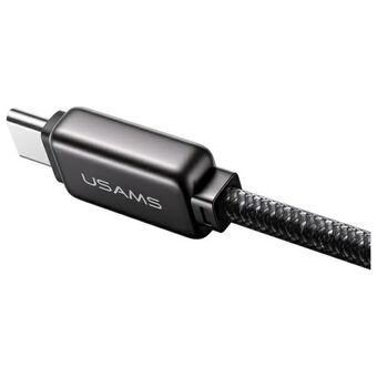 USAMS Kabel USB-C naar USB-C 100W 1.2m Zinc Alloy Snellaadgegevenskabel Meteor Serie SJ744USB02 (US-SJ744)