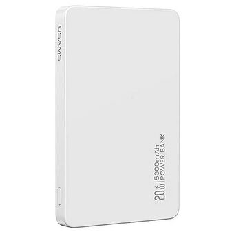 USAMS Inductieve Powerbank 5000mAh 20W PD Snelladen wit CY Serie 5KCD23103 (US-CD231)