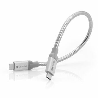 Verbatim Stalen USB-C/USB-C Kabel 3A 30cm Zilver/Silver 48867