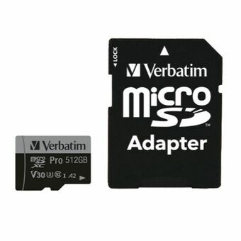 Verbatim microSD-kaart 64GB + adapter Pro U3 zwart/black 47042