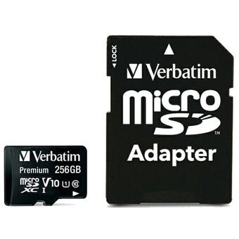 Here is the translation:

Verbatim microSDXC-kaart 256GB V10 + adapter zwart/black 44087