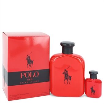 Polo Red by Ralph Lauren - Gift Set -- 4.2 oz Eau De Toilette Spray + 0.5 oz Mini EDT - voor mannen