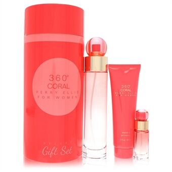 Perry Ellis 360 Coral by Perry Ellis - Gift Set -- 3.4 oz Eau de Parfum Spray + .25 oz Mini EDP Spray + 3 oz Shower Gel - voor vrouwen