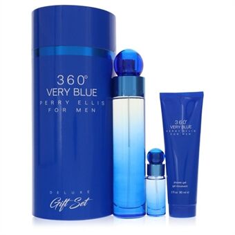 Perry Ellis 360 Very Blue by Perry Ellis - Gift Set -- 3.4 oz Eau De Toilette Spray + .25 oz Mini EDT Spray + 3 oz Shower Gel - voor mannen