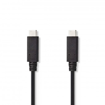 USB-kabel | USB 3.2 Gen 2 | USB-C™ mannelijk | USB-C™ mannelijk | 10 Gbps | Vernikkeld | 1.00 meter | Ronde | Pvc | Zwart | Blaren