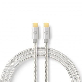 USB-kabel | USB 3.2 Gen 1 | USB-C™ mannelijk | USB-C™ mannelijk | 4K@60Hz | 5 Gbps | Verguld | 2.00 meter | Ronde | Gevlochten / Nylon | Aluminium | Bedek vensterdoos