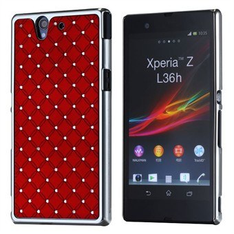 Bling Bling met chromen zijkanten Xperia Z (rood)