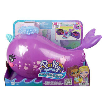 Polly Pocket Adventure in de Fonkelgrot Narwalavontuur Boot Speelset