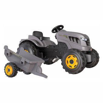 Smoby Stronger XXL Traptractor met Aanhangwagen Grijs