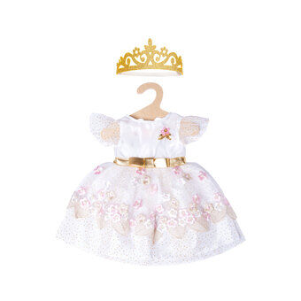 Poppengewaad Prinses met Kroon, 35-45 cm