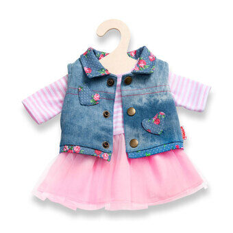 Poppenjurk met vest, 35-45 cm