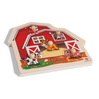 Eichhorn houten bellenpuzzel met geluid, 6 stuks.