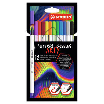 Stabilo pen 68 brush arty viltstiften, 12 st.