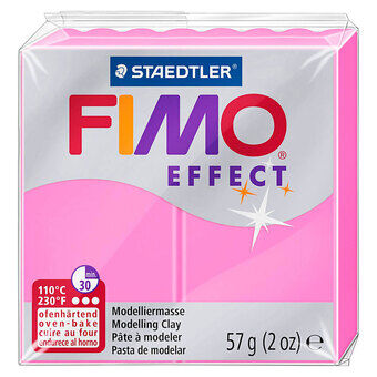 Fimo effect boetseerklei neon roze, 57gr