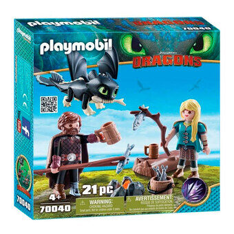 PLAYMOBIL draken 70040 Hiccup en Astrid speelset