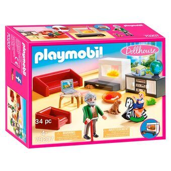 Playmobil Poppenhuis Woonkamer met Openhaard - 70207