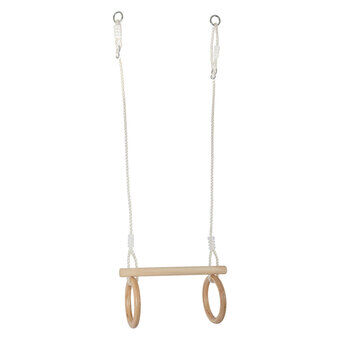 Small Foot - Houten trapeze met gymnastiekringen, 100 cm