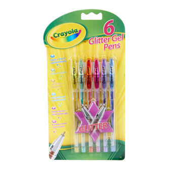 Crayola Glitter Gel Pennen, 6 stuks.