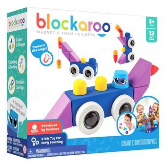 Blockaroo Magnetische Schuimblokken - Voertuigen, 13 stuks.