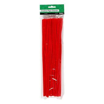 Chenille Rood 30cm, 50 stuks.