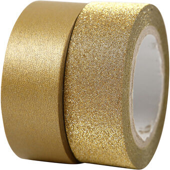 Afplaktape goud 2m, 2 st.