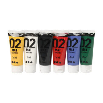 Acrylverf - diverse kleuren, 02 - mat, 6x20ml