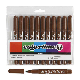 Bruine Jumbo markers, 12 st.