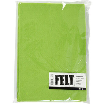 Craft Felt Lichtgroen A4, 10 Vellen