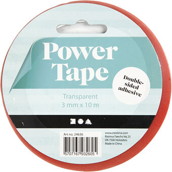 Dubbelzijdig klevende tape 3mm, 10m