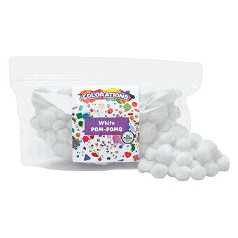 Colorations - Pom Poms Wit, 100 st.