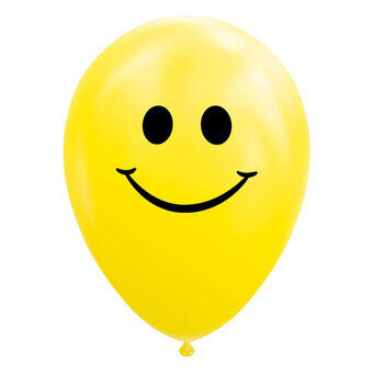 Balloons Smile Geel 30cm, 8 stuks.