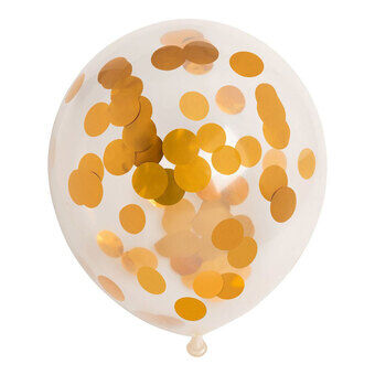 Confetti Ballonnen Papieren Confetti Metallic Goud 30cm, 6 stuks