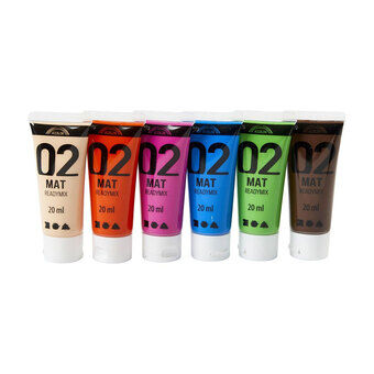 Acrylverf Verschillende Kleuren, 02 - Mat, 6x20ml